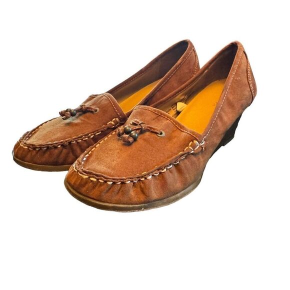 Naturalizer Brown Suede Wedge Moccasin Shoe Size 7 - Picture 4 of 4